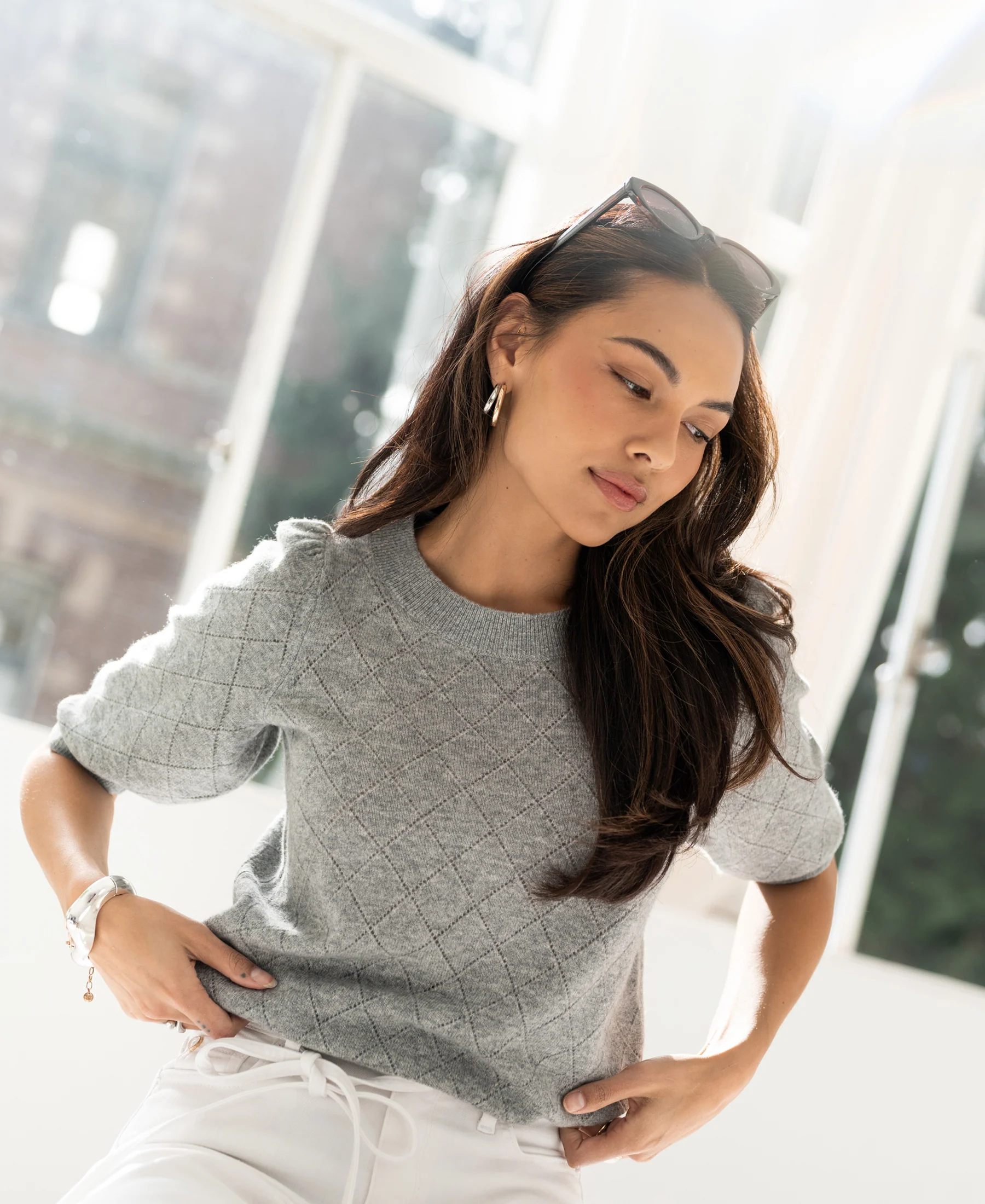 Argyle merinotrui LE HARVARD Grijs - Image 5